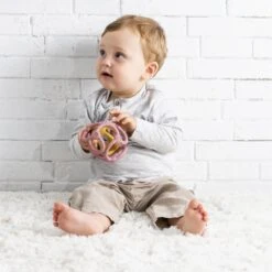 NATTOU Set De 2 Balles En Silicone Rose Et Jaune -Nattou jo056176667 3