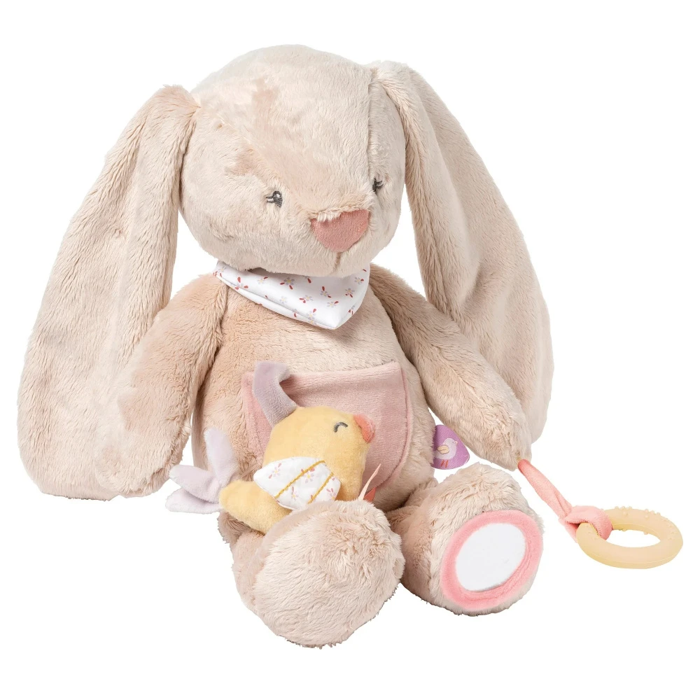 NATTOU Peluche D'activité 40cm Lapin Pomme Rose Poudré 1 NATTOU Peluche D'activité 40cm Lapin Pomme Rose Poudré